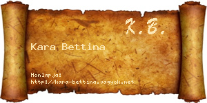 Kara Bettina névjegykártya